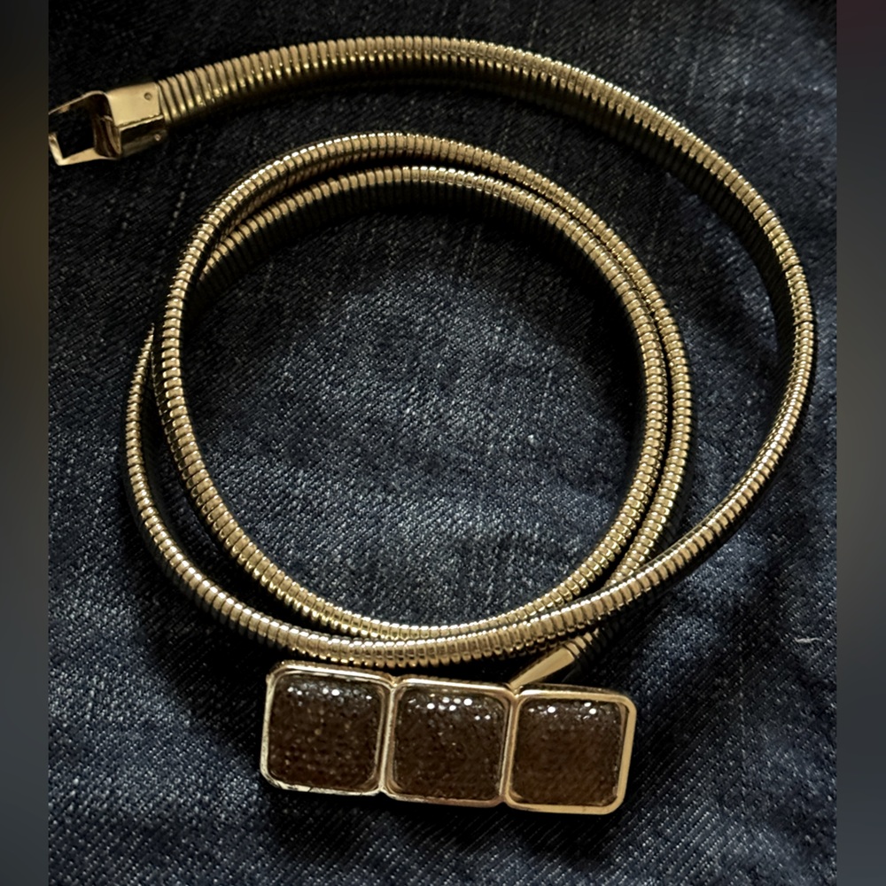 Gold Tone Coil Stretch Metal Belt